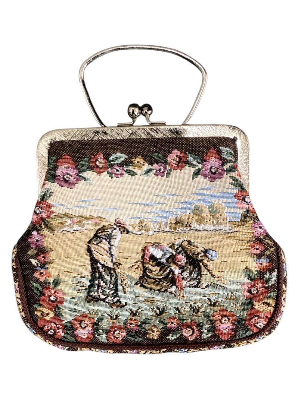 Vintage Wolborg Purse Women’s One Size Small Tapestry Handbag 1950’ Multicolor